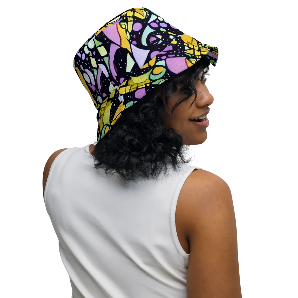 Stellar Stained Glass on Reversible Bucket Hat — Right Outside
