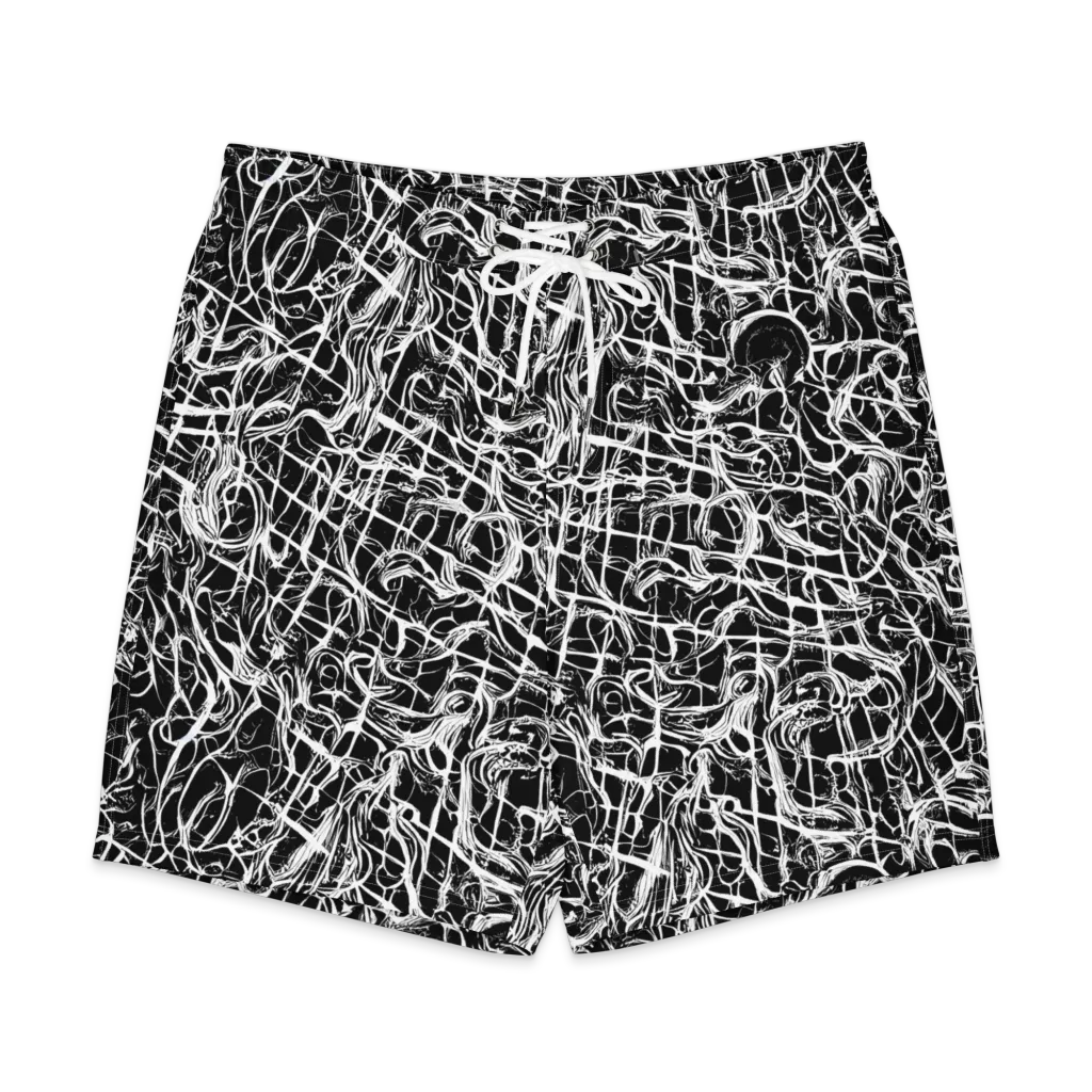 White Noise Bloom on Men's Board Shorts — Front
