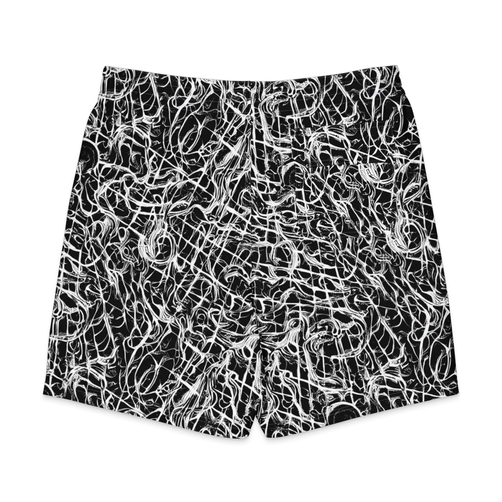 White Noise Bloom on Men's Board Shorts — Back