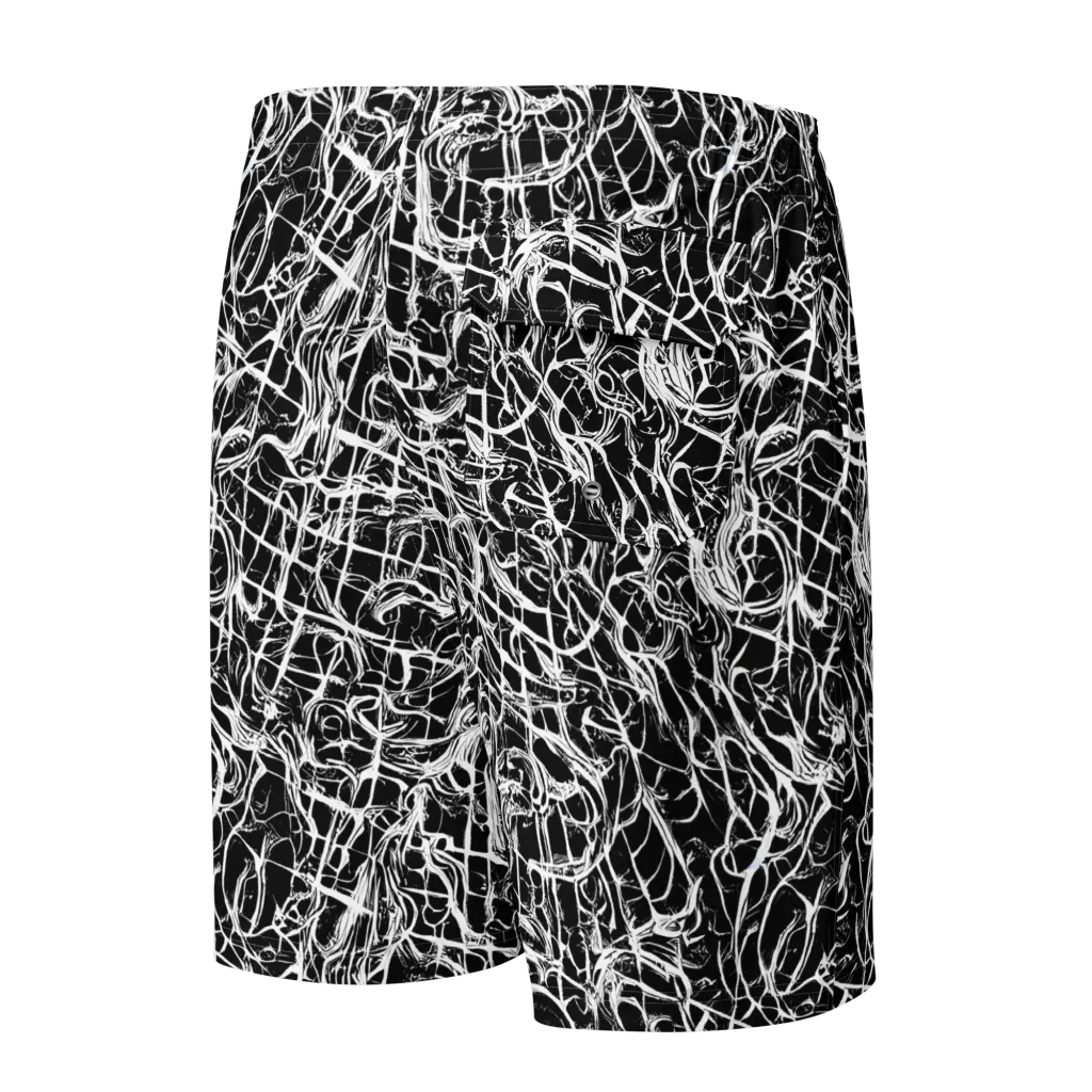 White Noise Bloom on Men's Board Shorts — Back