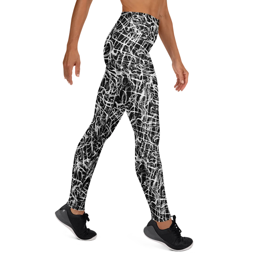 White Noise Bloom on Yoga Leggings — Right