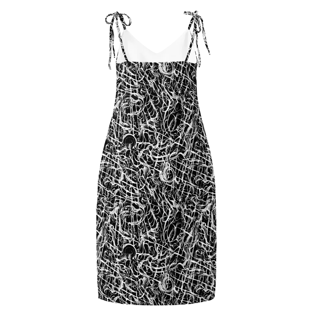 White Noise Bloom on Slip Dress — Back