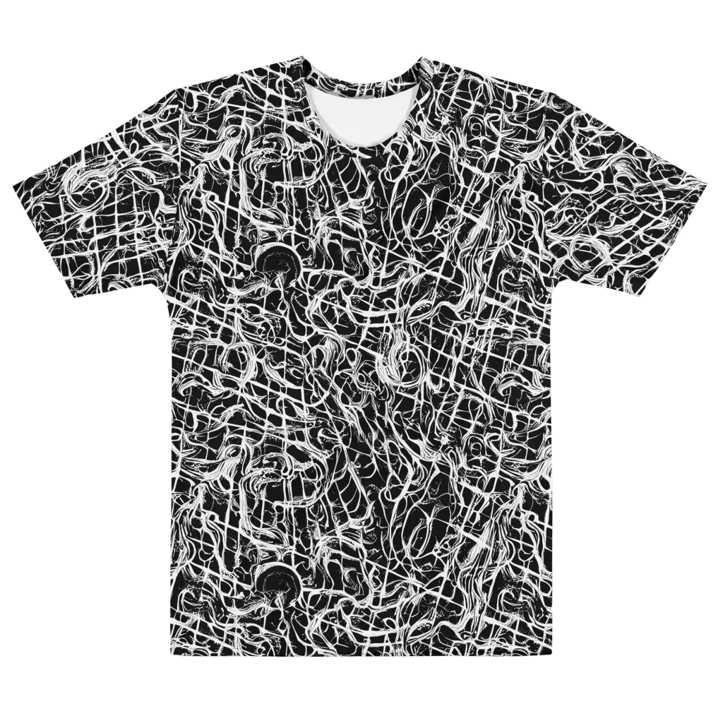 White Noise Bloom on Men's Cotton Crew Neck T-Shirt — Front