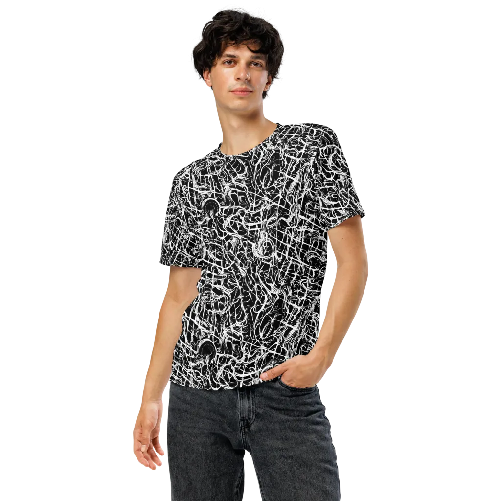 White Noise Bloom on Men's Crew Neck T-Shirt — Front
