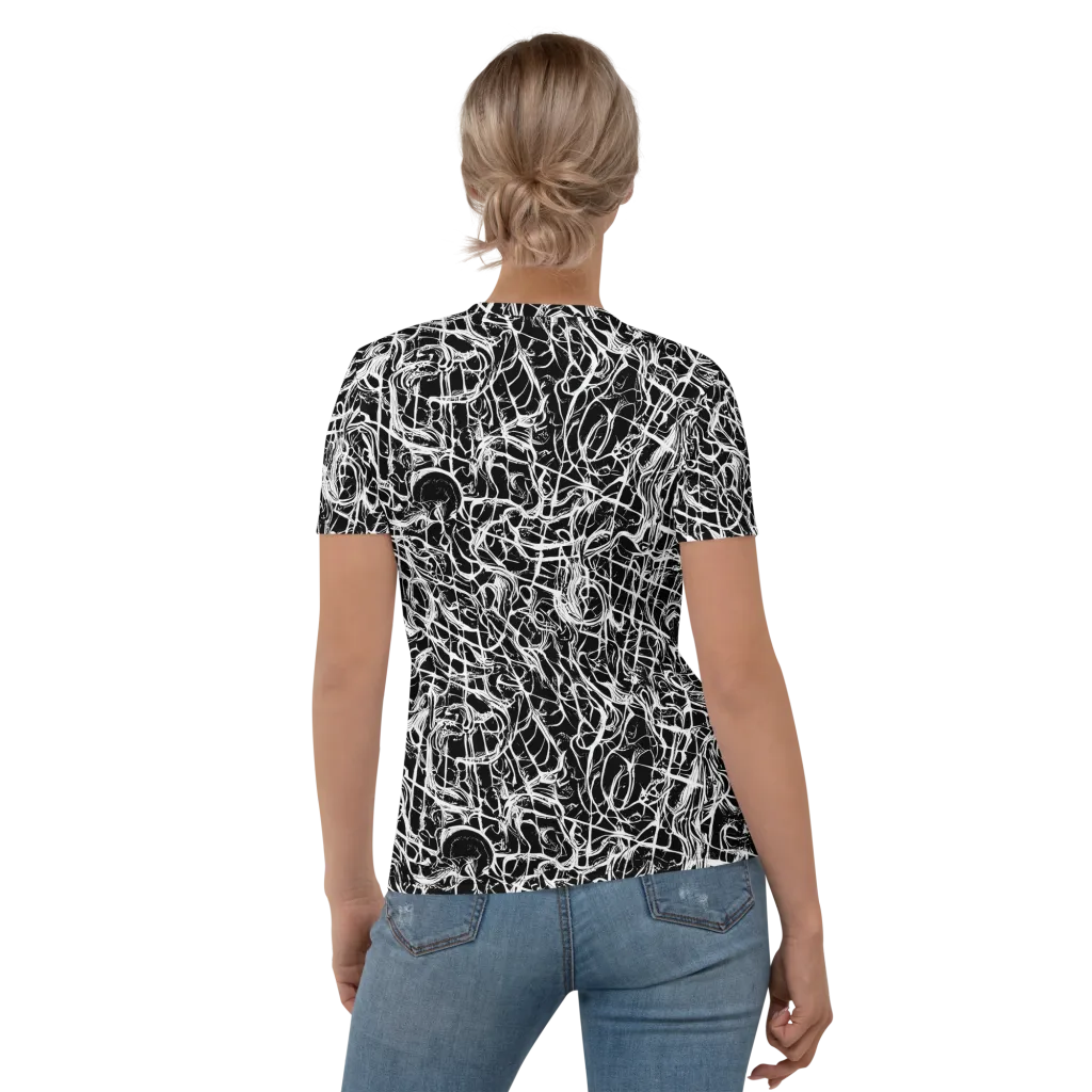 White Noise Bloom on Women's Crew Neck T-Shirt — Back