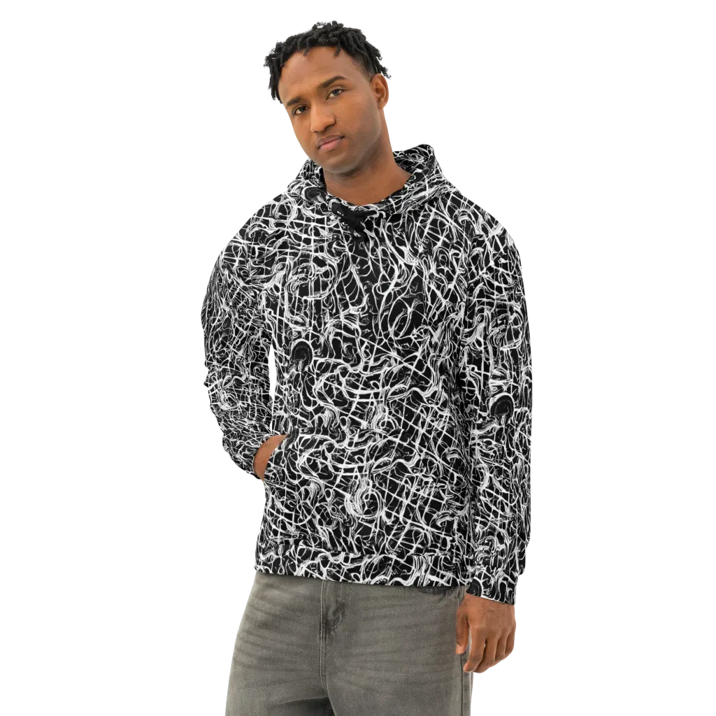 White Noise Bloom on Cotton Hoodie — Left Front
