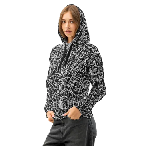 White Noise Bloom on a Cotton Hoodie