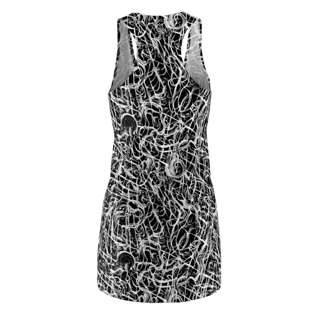 White Noise Bloom on Racerback Dress — Back