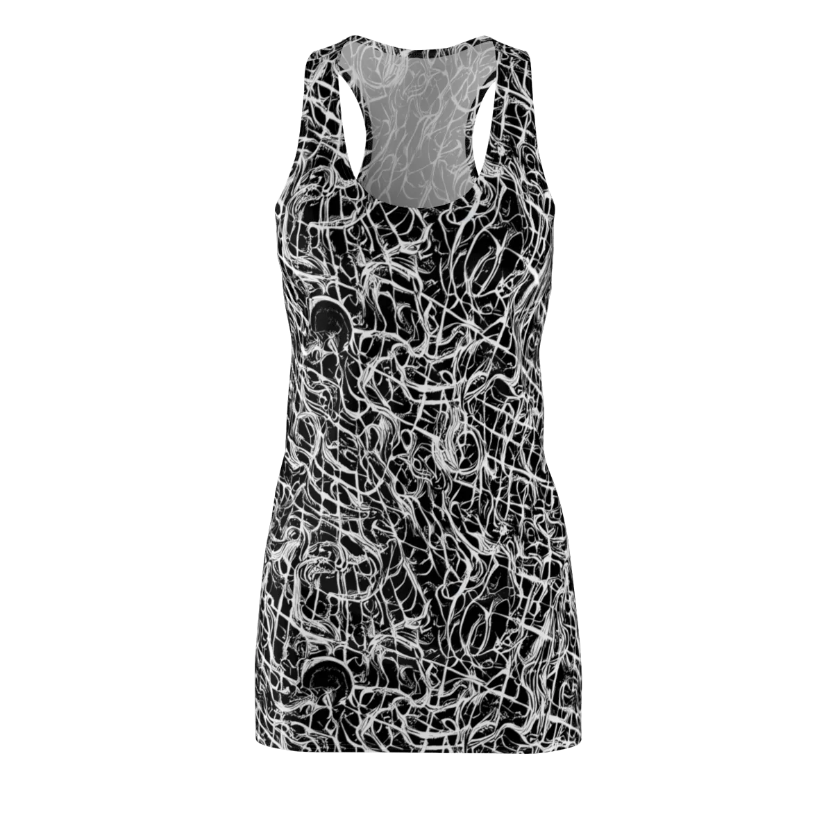 White Noise Bloom on Racerback Dress — Front