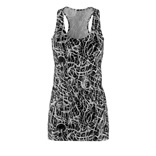 White Noise Bloom on a Racerback Dress