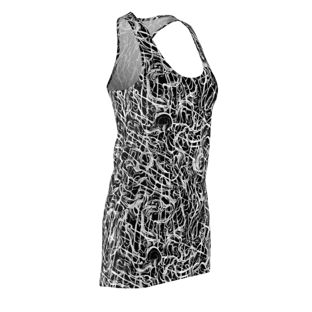 White Noise Bloom on Racerback Dress — Front Side
