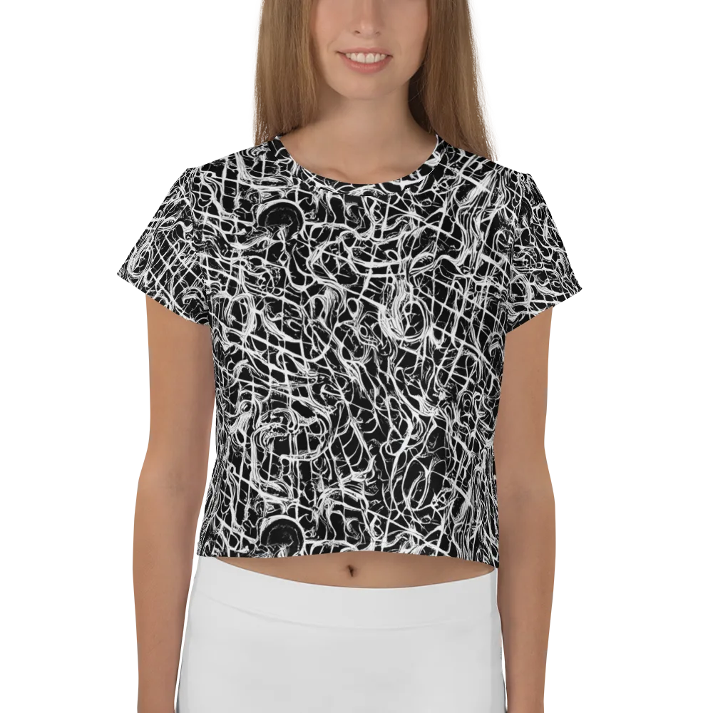 White Noise Bloom on Crop Tee — Front