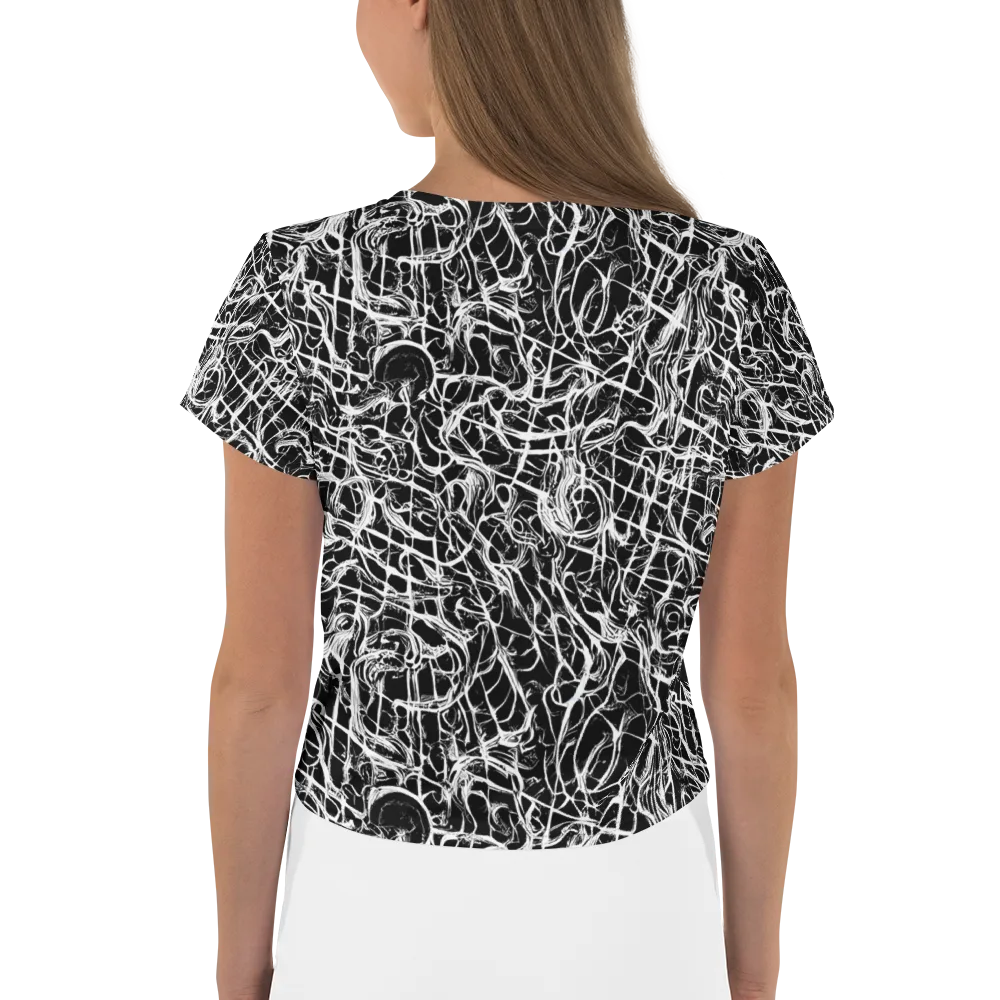 White Noise Bloom on Crop Tee — Back
