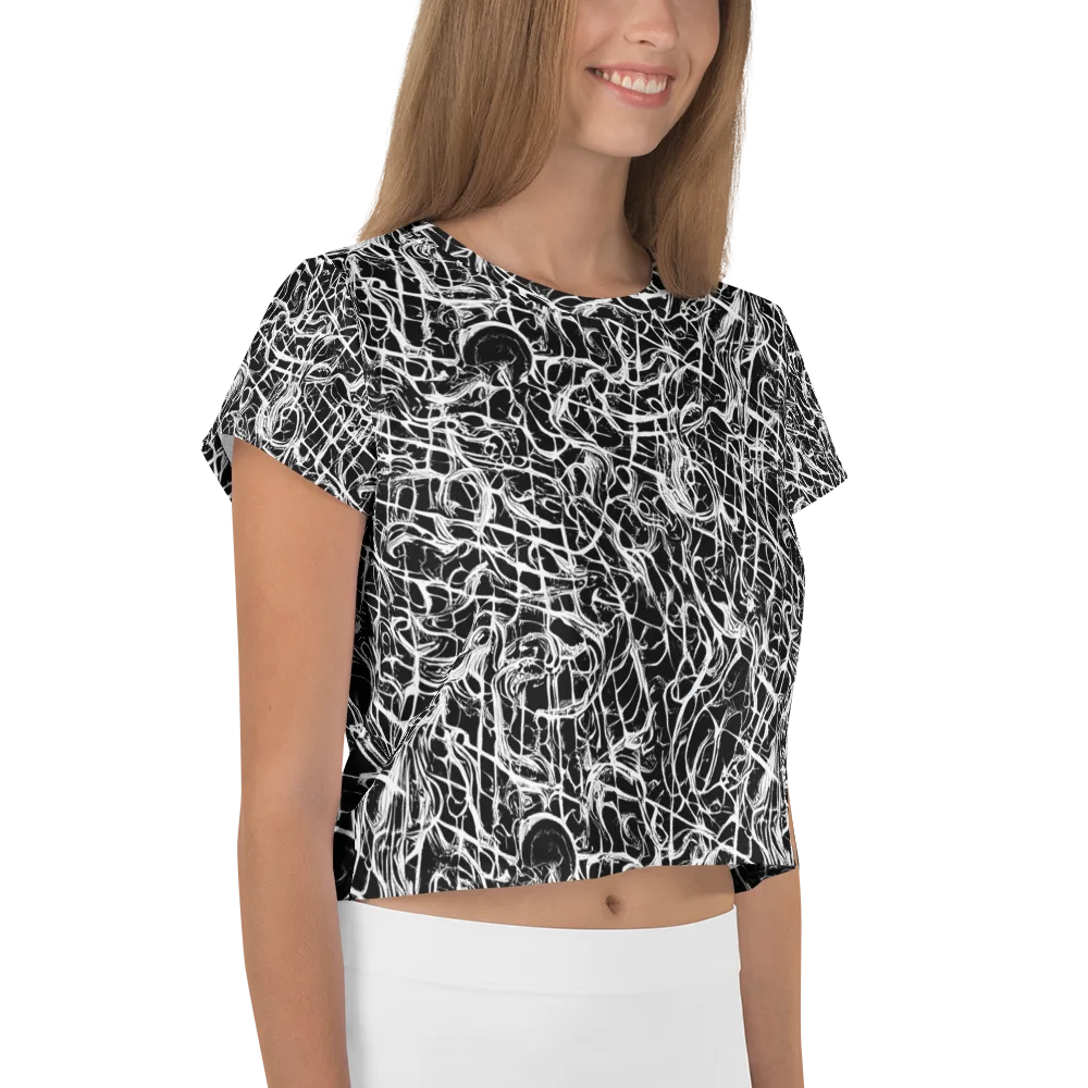 White Noise Bloom on Crop Tee — Right
