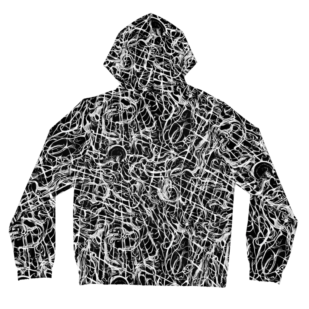 White Noise Bloom on Women's Full-Zip Hoodie — Back