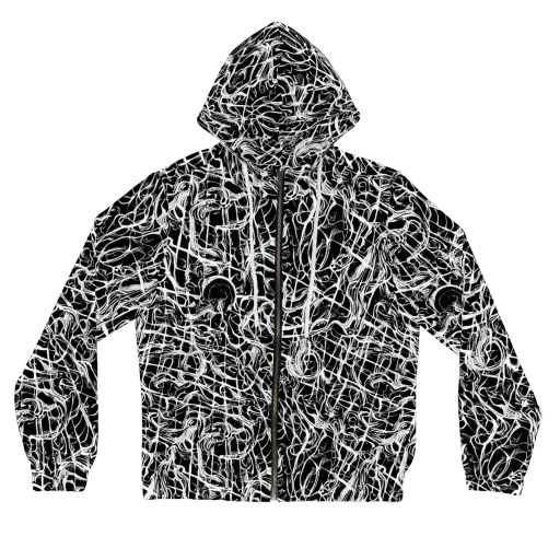 White Noise Bloom on a Women's Full-Zip Hoodie