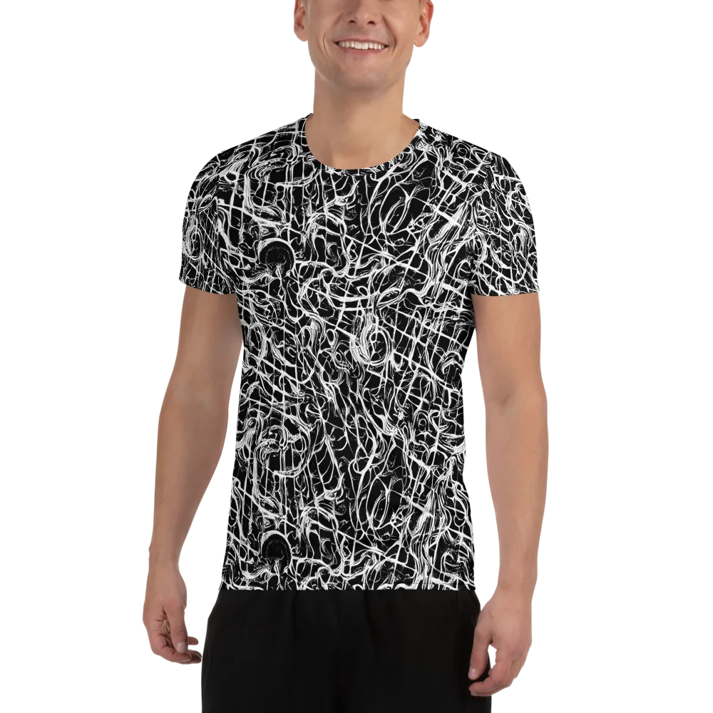 White Noise Bloom on Men's Athletic T-Shirt — Front