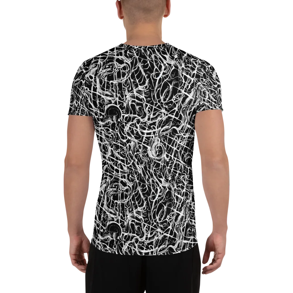 White Noise Bloom on Men's Athletic T-Shirt — Back