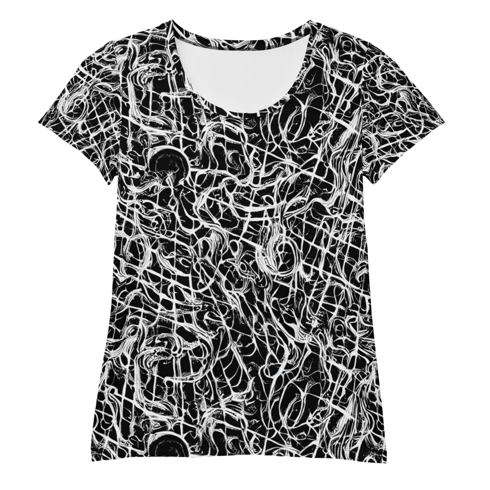 White Noise Bloom on Women's Athletic T-Shirt — Front