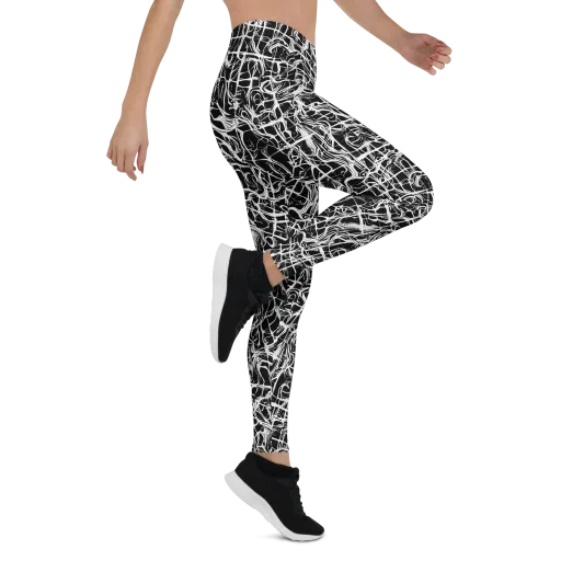 White Noise Bloom on a Leggings
