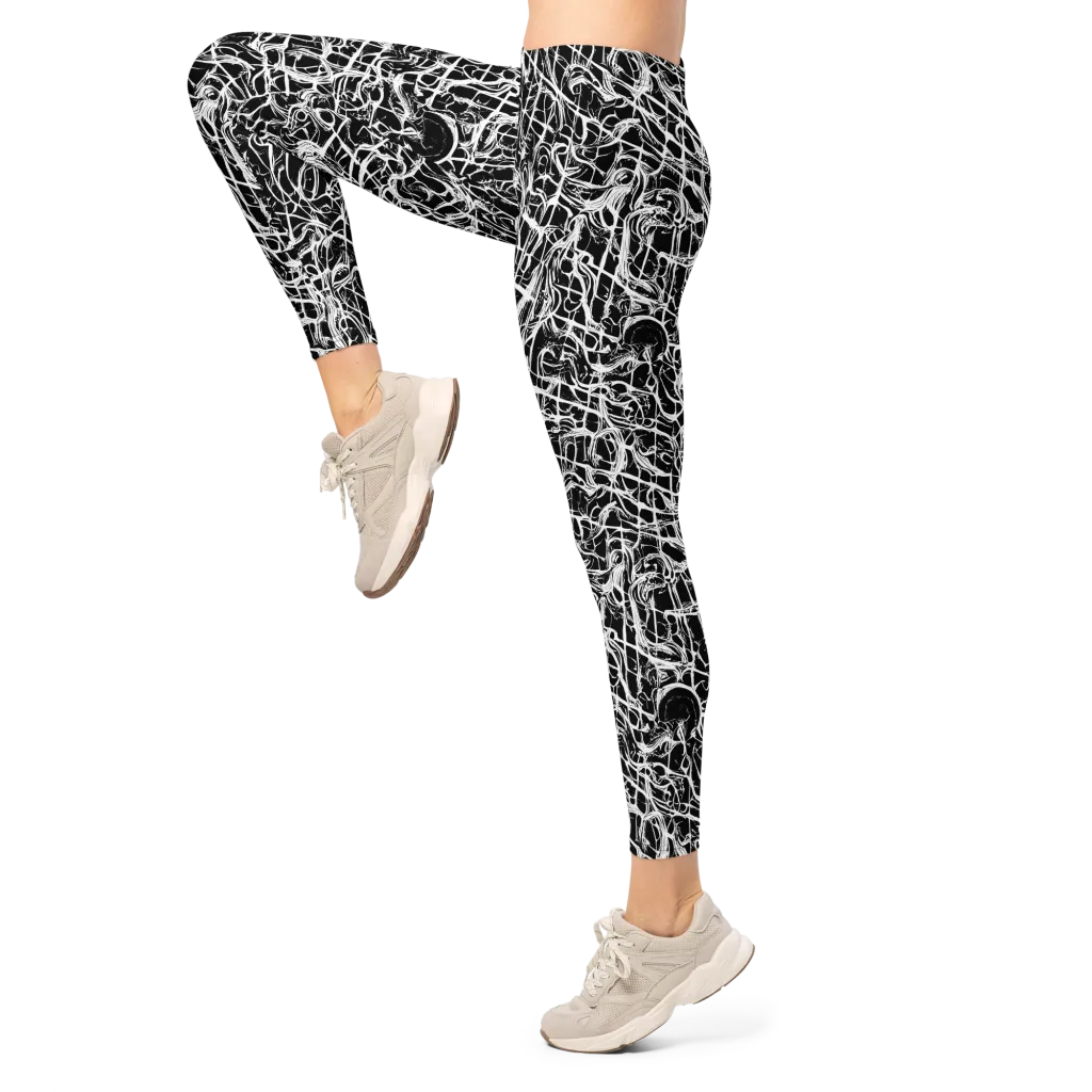 White Noise Bloom on Leggings — Left
