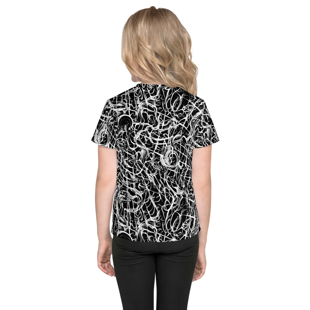 White Noise Bloom on Kids Crew Neck T-Shirt — Back