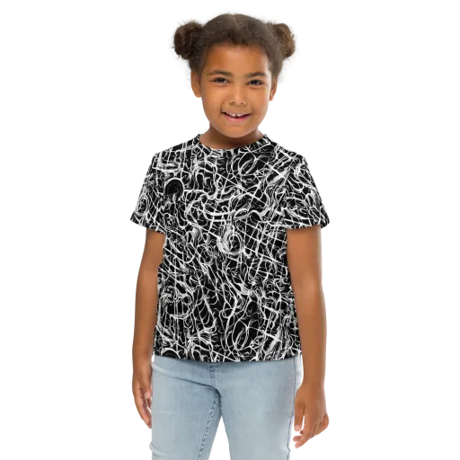 White Noise Bloom on a Kids Crew Neck T-Shirt