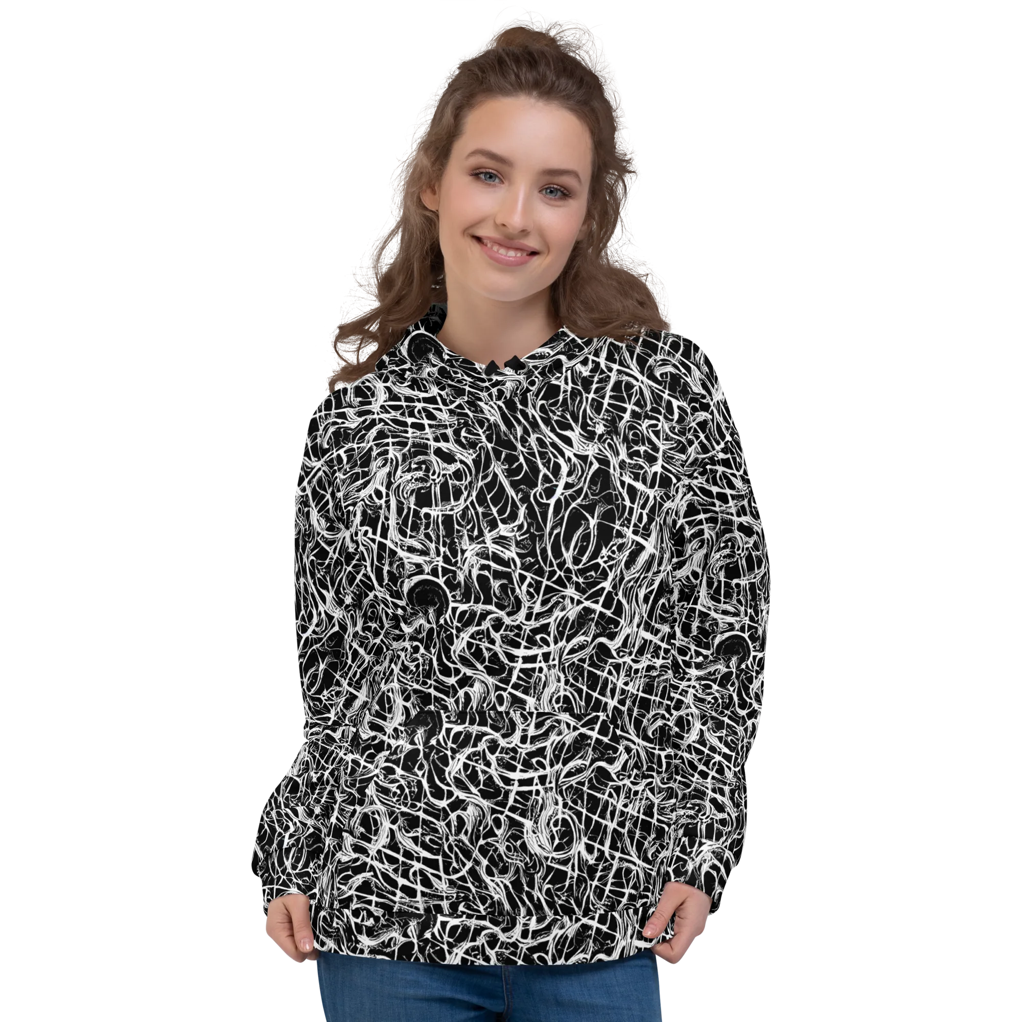 White Noise Bloom on Hoodie — Front