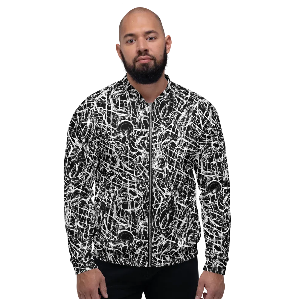 White Noise Bloom on Bomber Jacket — Front