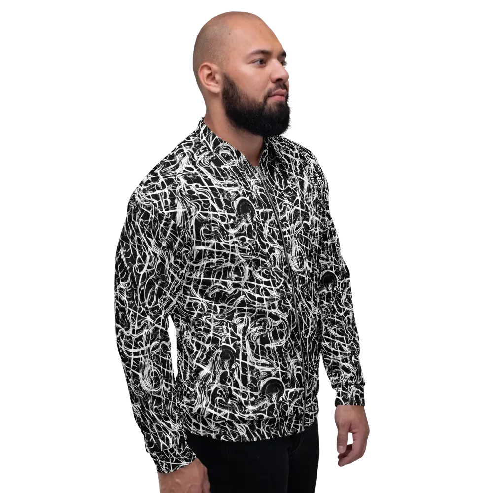 White Noise Bloom on Bomber Jacket — Right