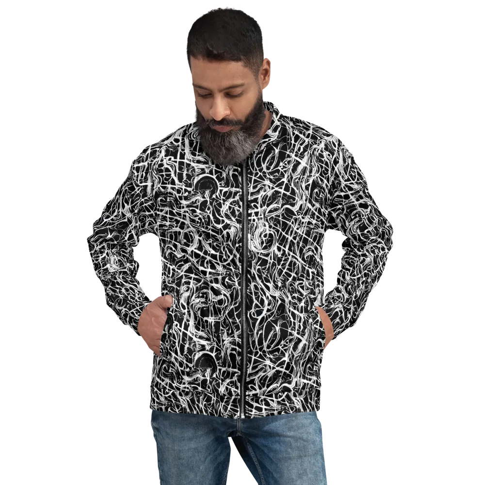 White Noise Bloom on Bomber Jacket — Front