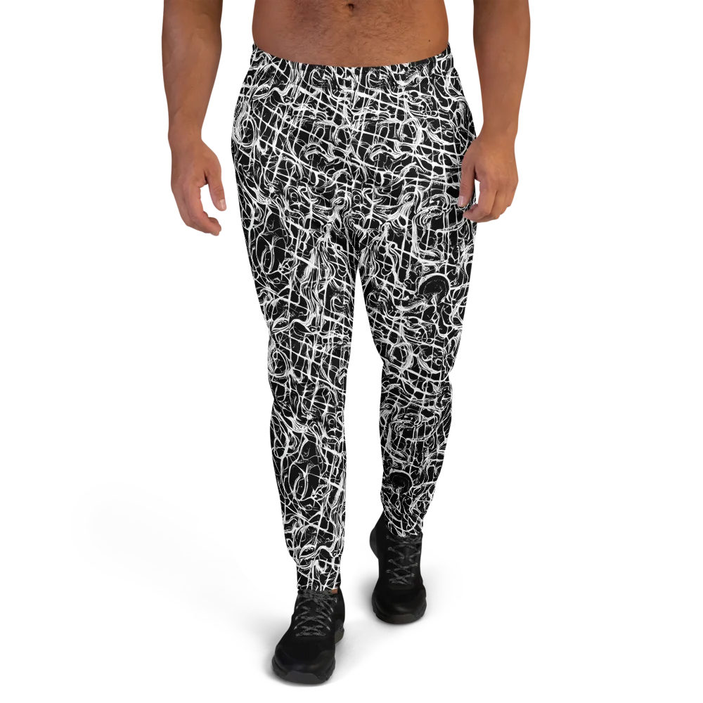 White Noise Bloom on Men's Joggers — Front