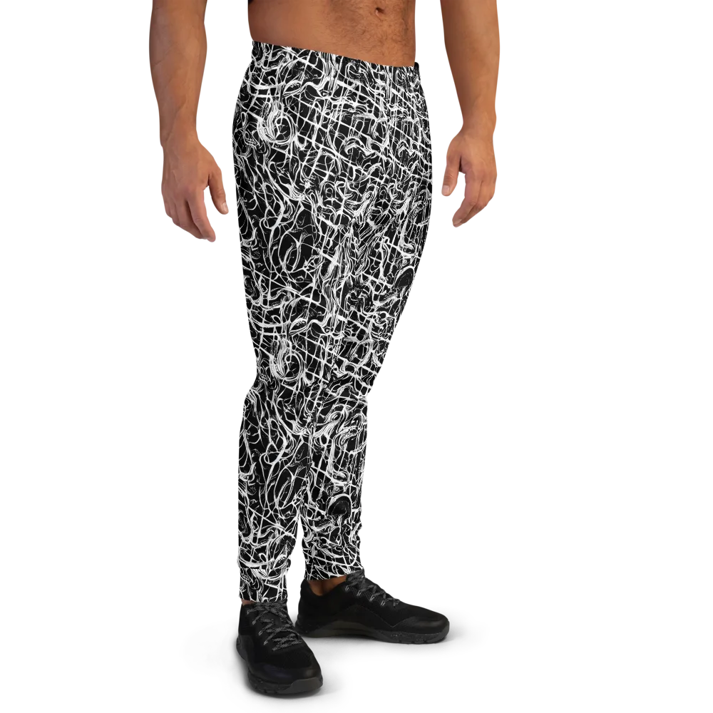 White Noise Bloom on Men's Joggers — Right