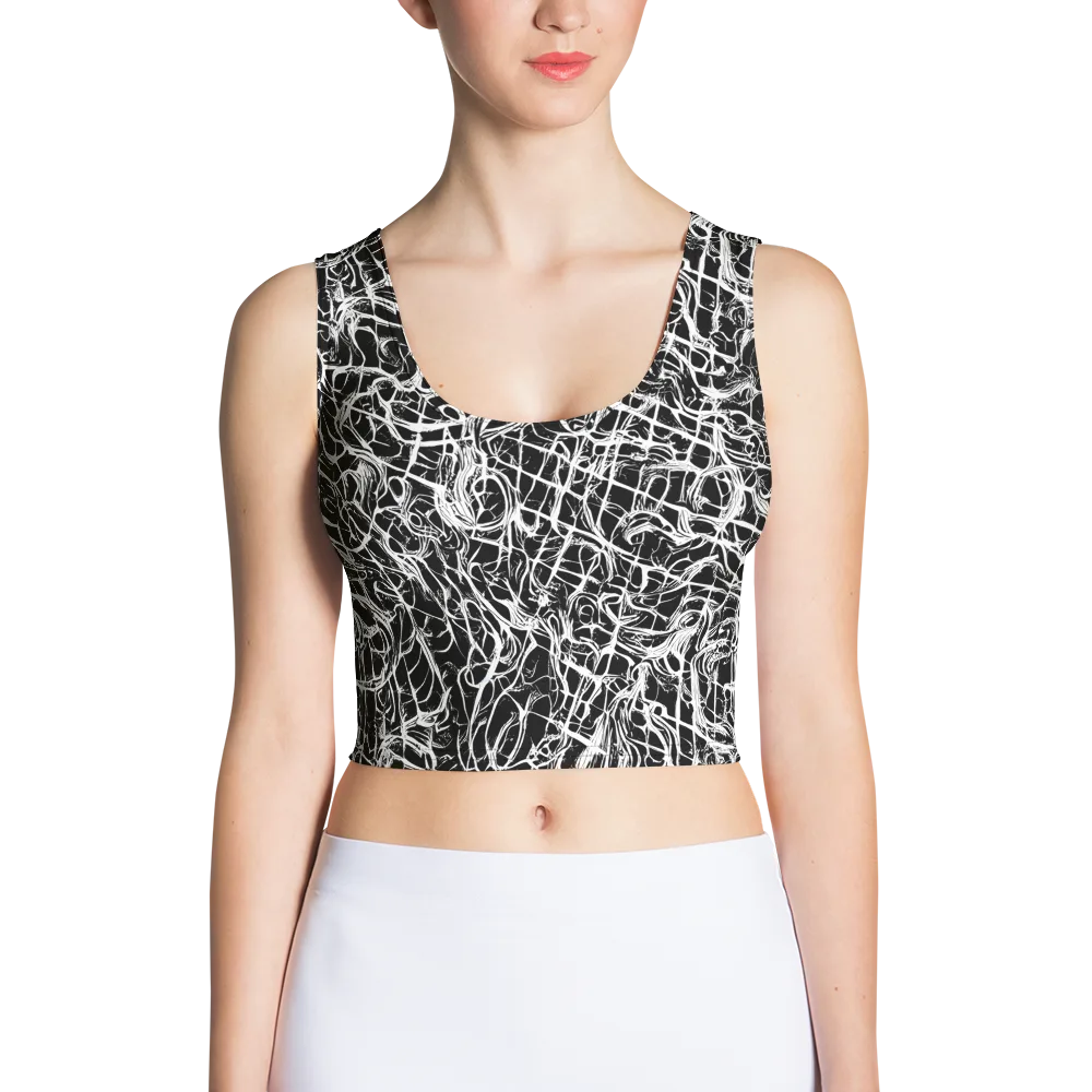 White Noise Bloom on Crop Top — Front