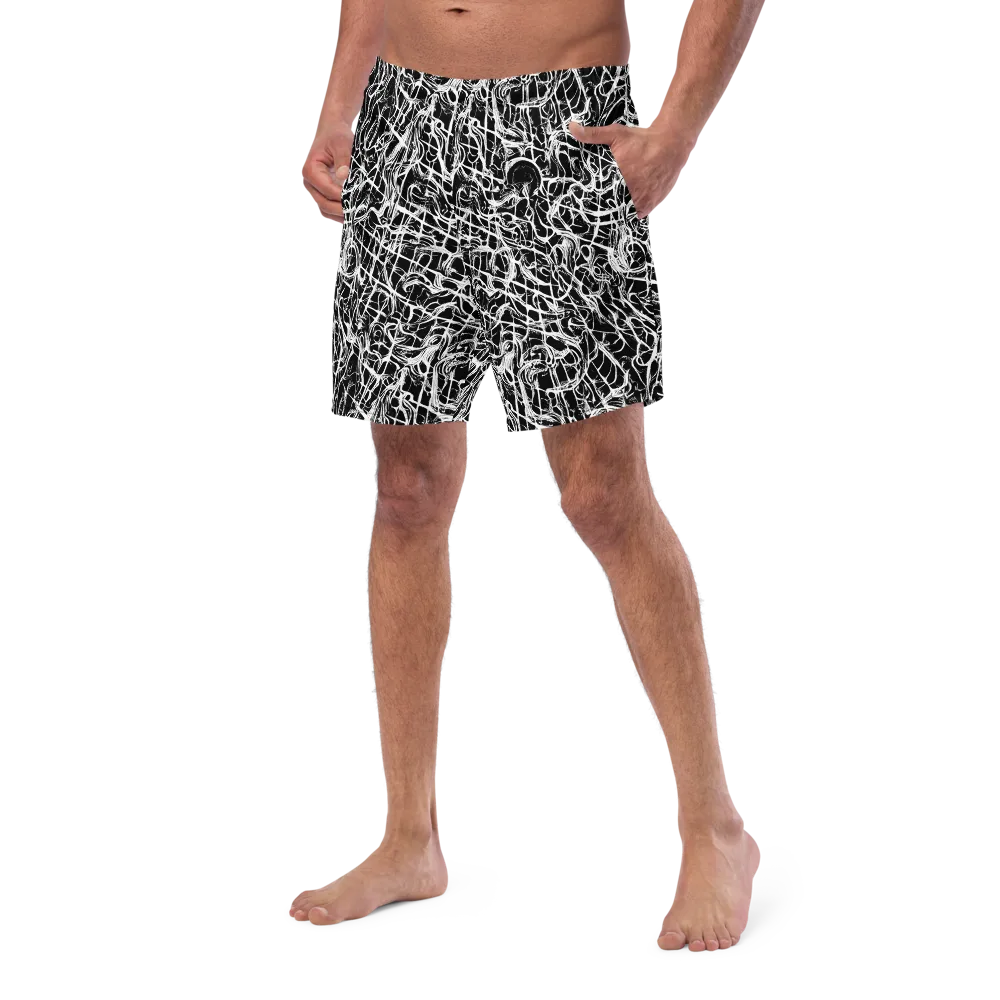 White Noise Bloom on Swim Trunks — Left Front