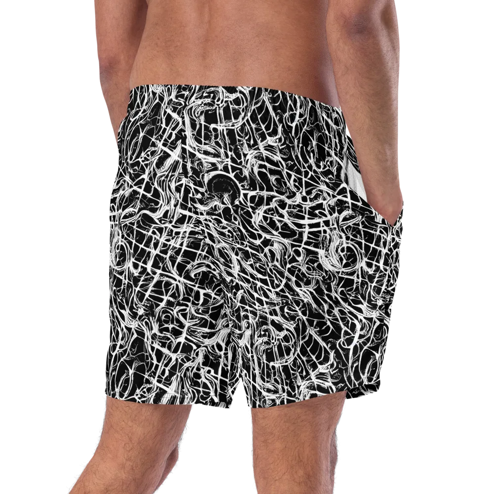 White Noise Bloom on Swim Trunks — Right Back