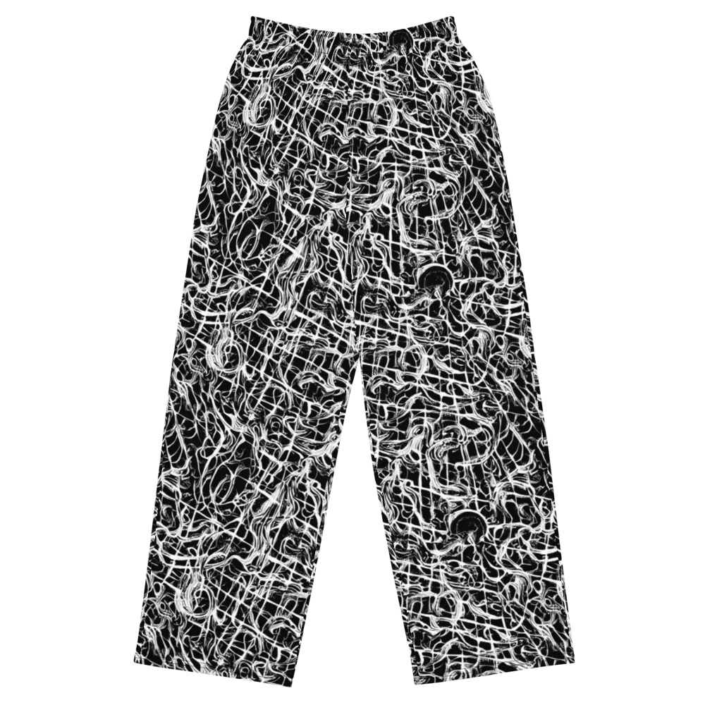 White Noise Bloom on Wide-Leg Pants — Front