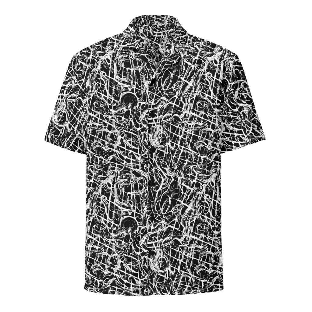 White Noise Bloom on Button Shirt — Front