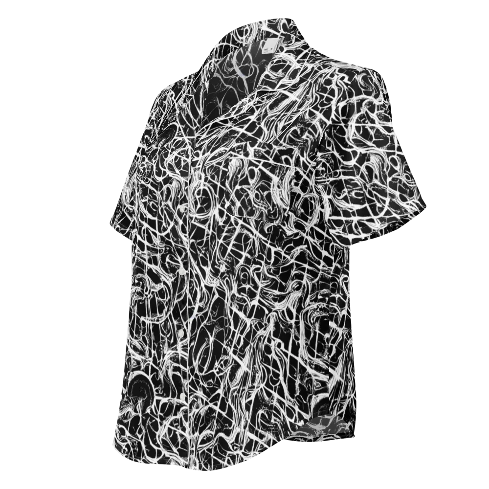 White Noise Bloom on Women's Short Sleeve Pajama Top — Left Front