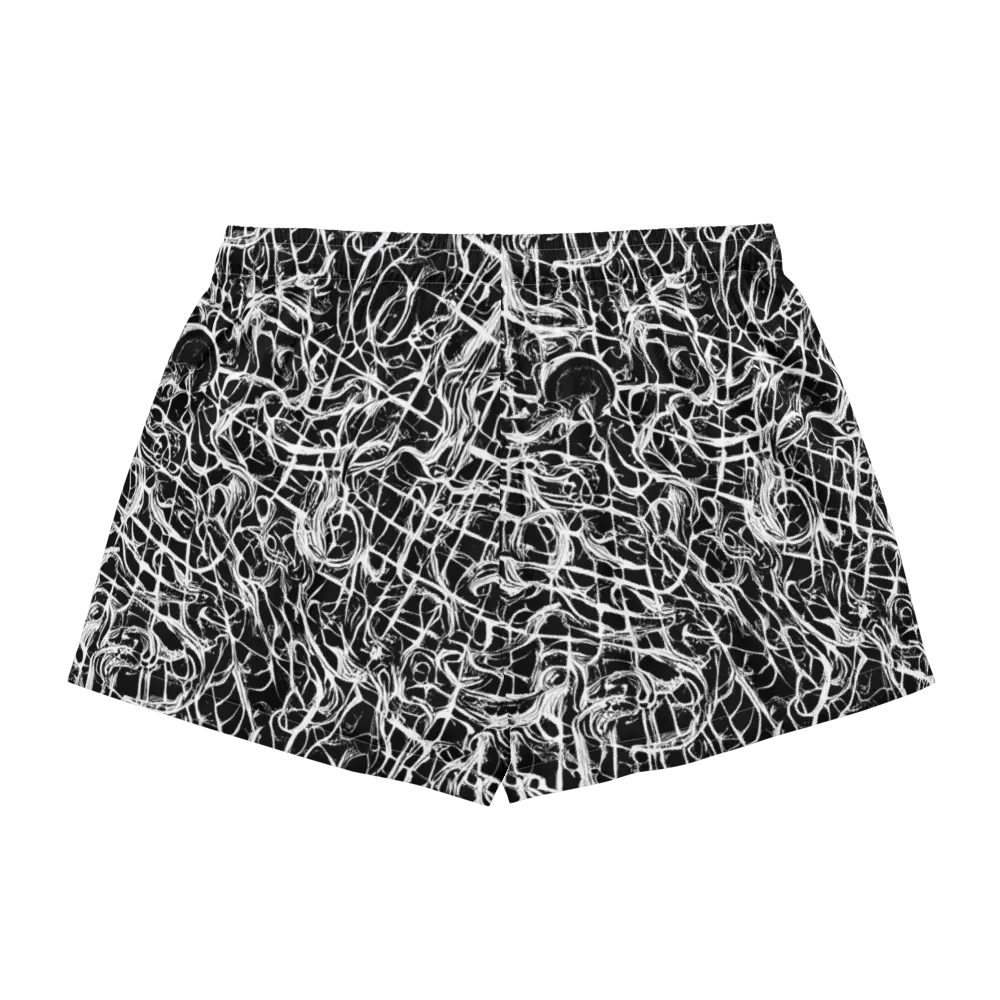 White Noise Bloom on Women's Pajama Shorts — Back