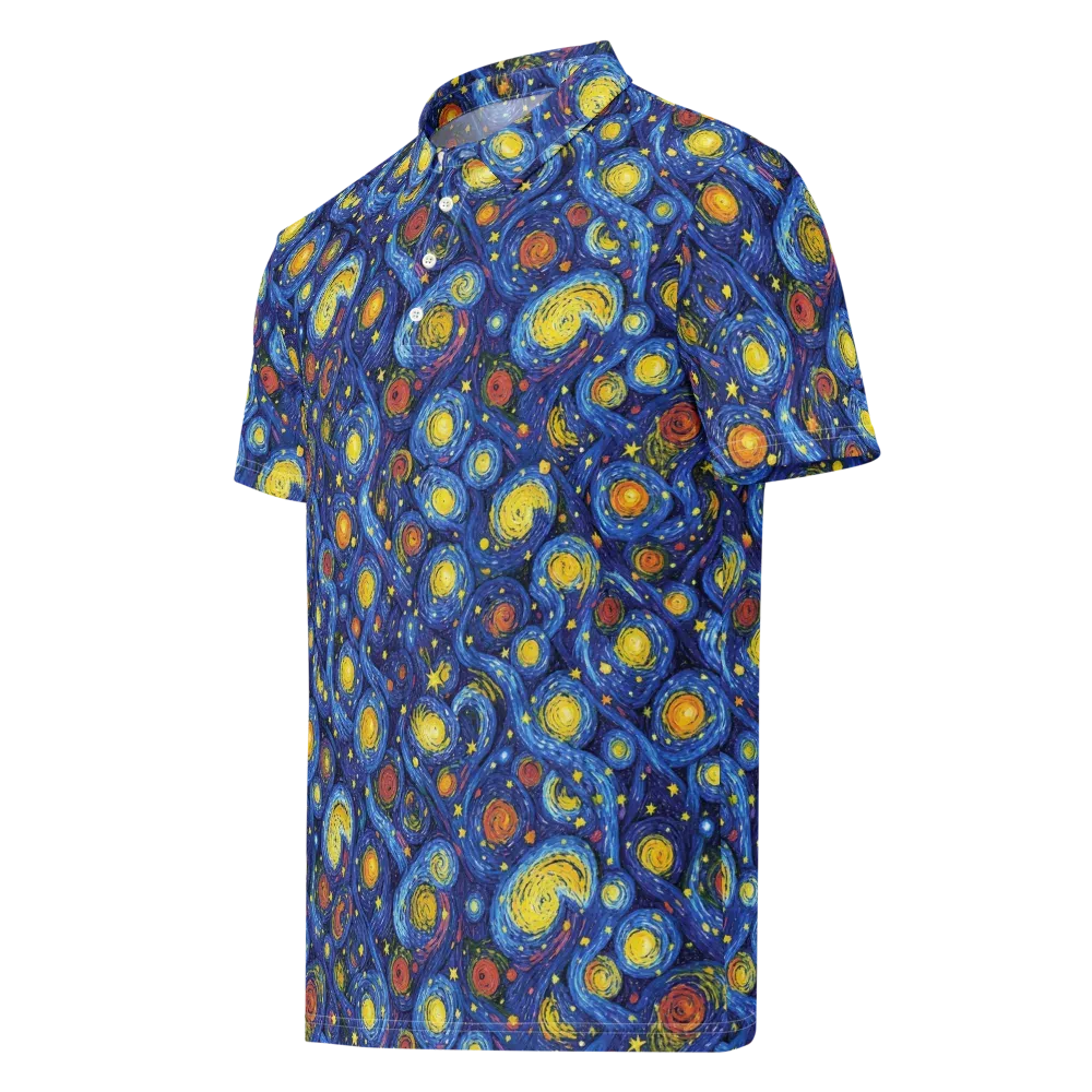 Cosmic Whirl on Men's Slim Fit Polo Shirt — Left Front