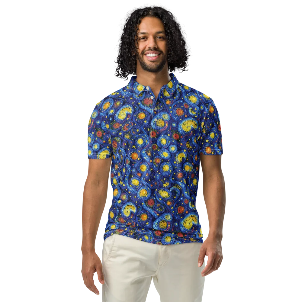 Cosmic Whirl on Men's Slim Fit Polo Shirt — Front