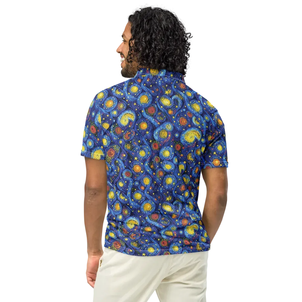 Cosmic Whirl on Men's Slim Fit Polo Shirt — Back