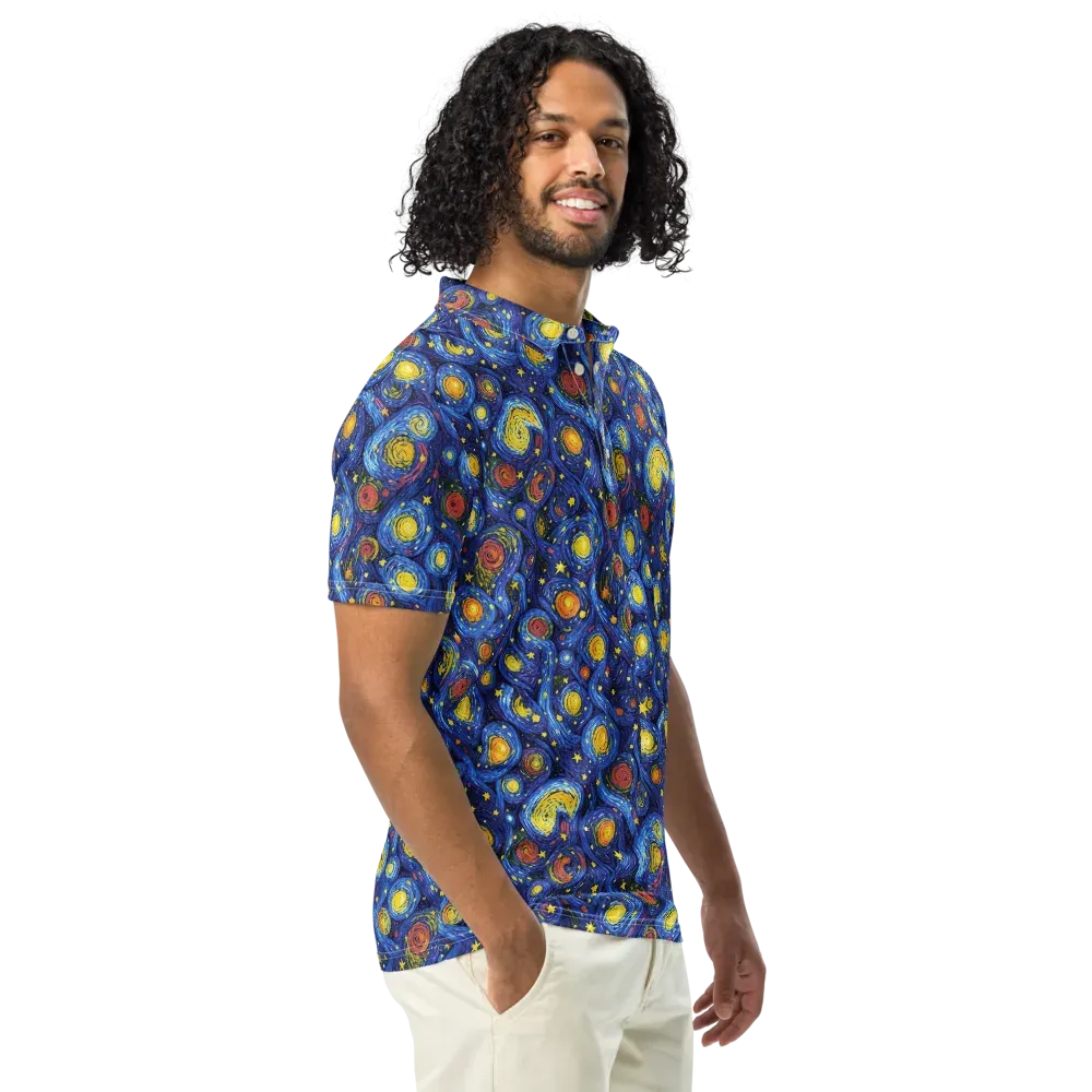 Cosmic Whirl on Men's Slim Fit Polo Shirt — Right Front