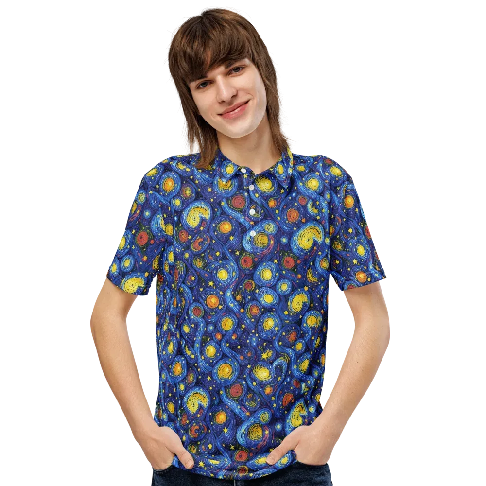 Cosmic Whirl on Men's Slim Fit Polo Shirt — Front