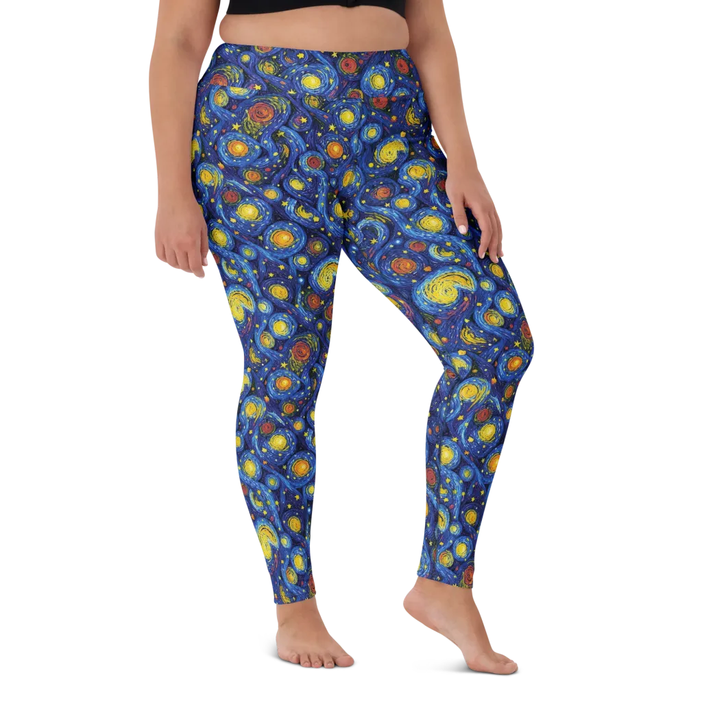 Cosmic Whirl on Yoga Leggings — Front