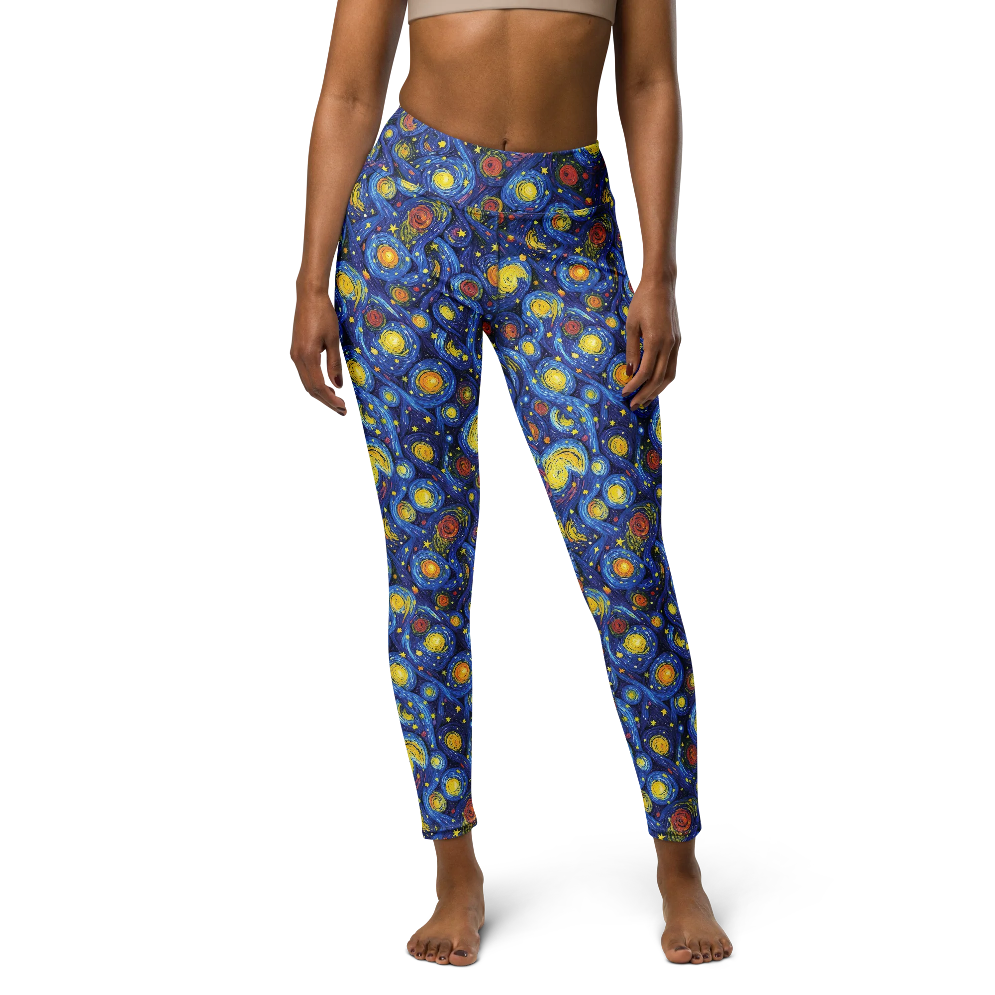Cosmic Whirl on Yoga Leggings — Front