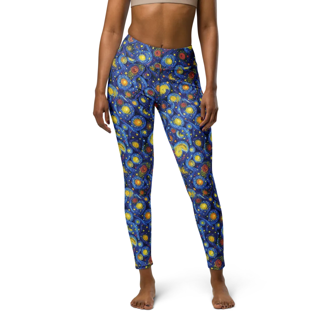 Cosmic Whirl on Yoga Leggings — Front