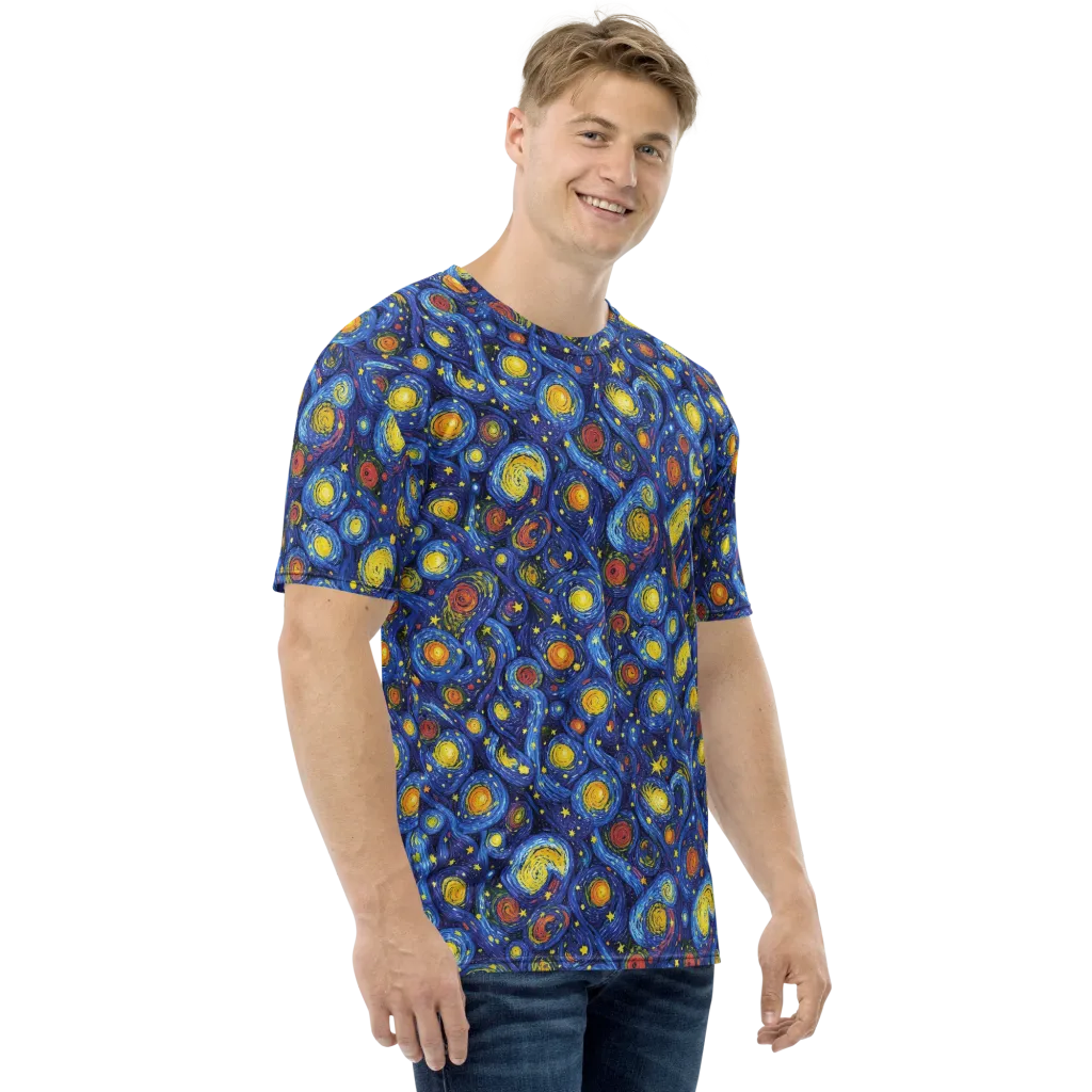 Cosmic Whirl on Men's Crew Neck T-Shirt — Right