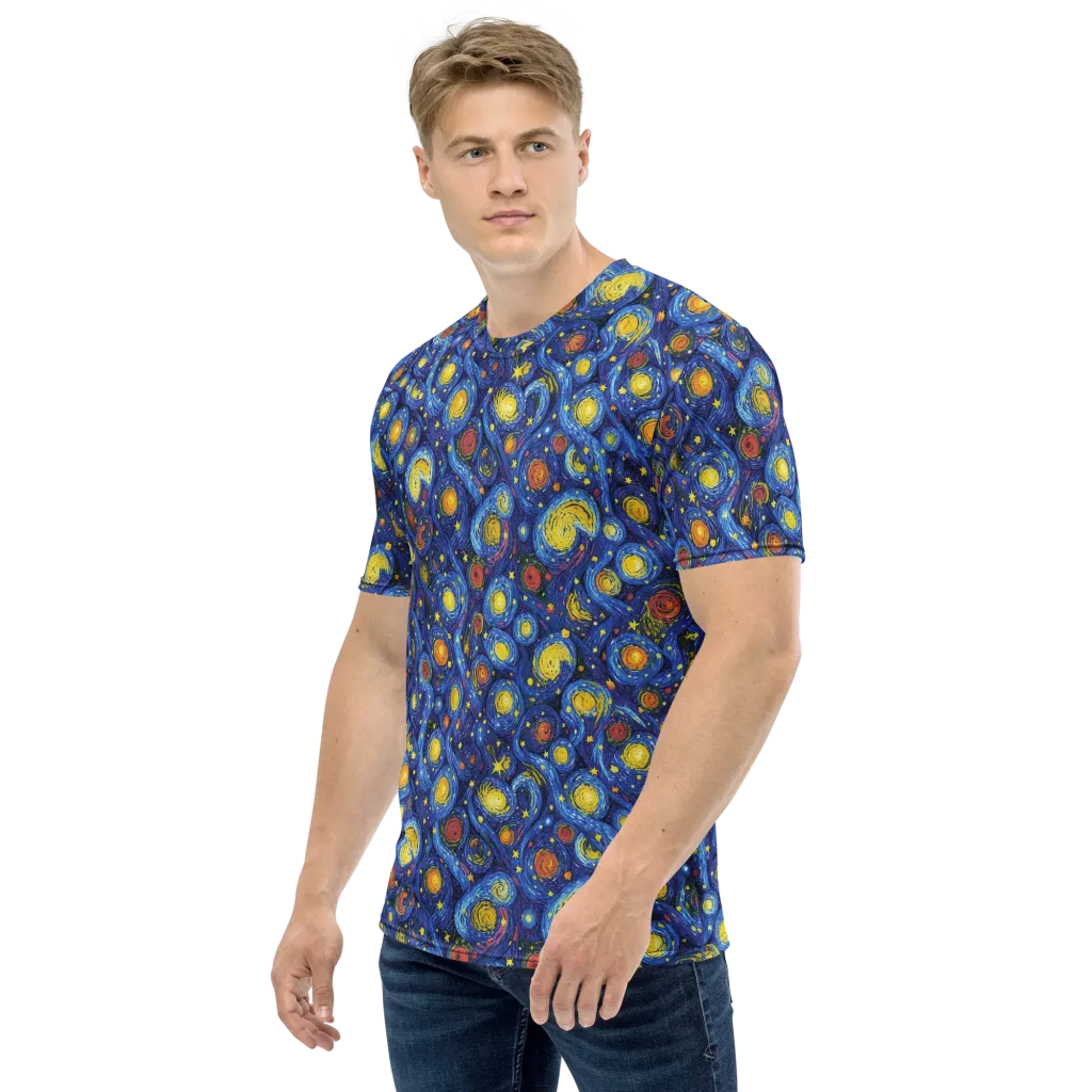 Cosmic Whirl on Men's Crew Neck T-Shirt — Left